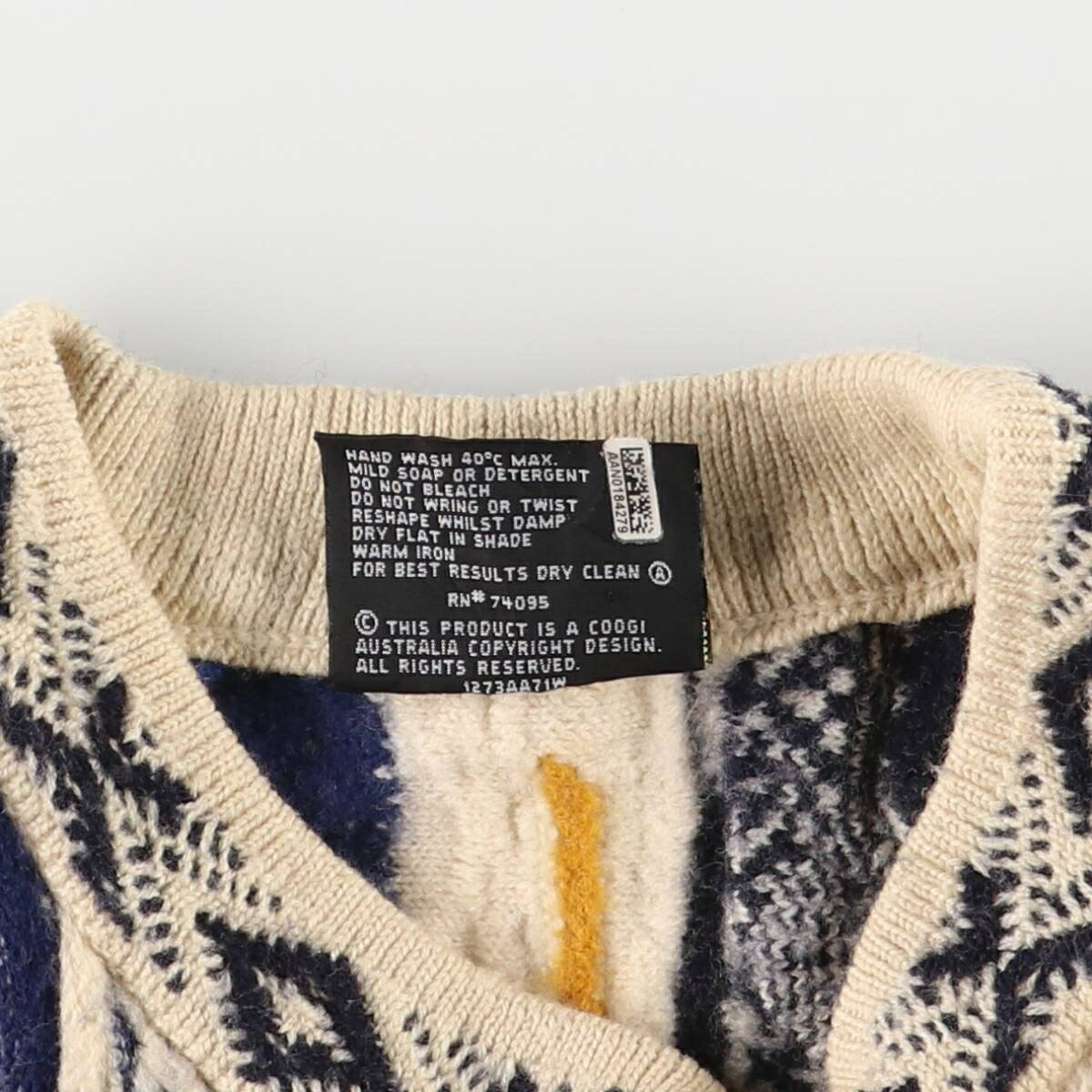 古着 90年代 クージー COOGI 総柄 3Dニットセーター オーストラリア製