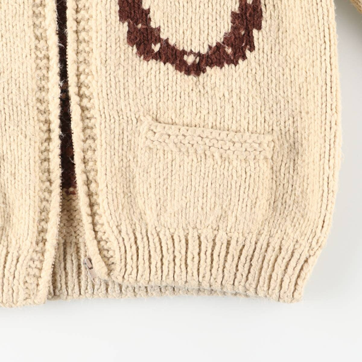 古着 70～80年代 UNKNOW 馬柄 カウチンセーター レディースM相当