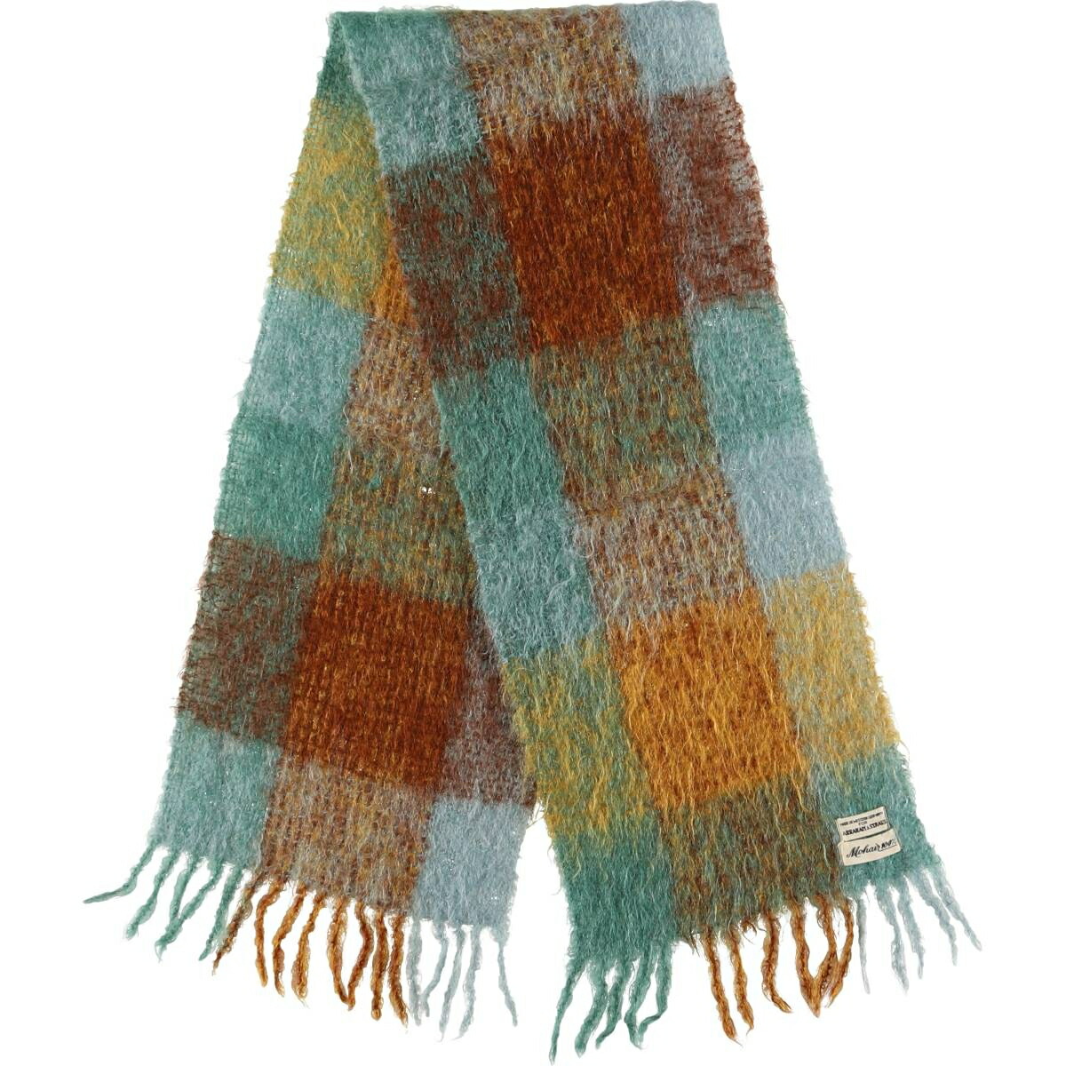 古着 60～70年代 チェック柄 モヘアマフラー 西ドイツ製 ヴィンテージ