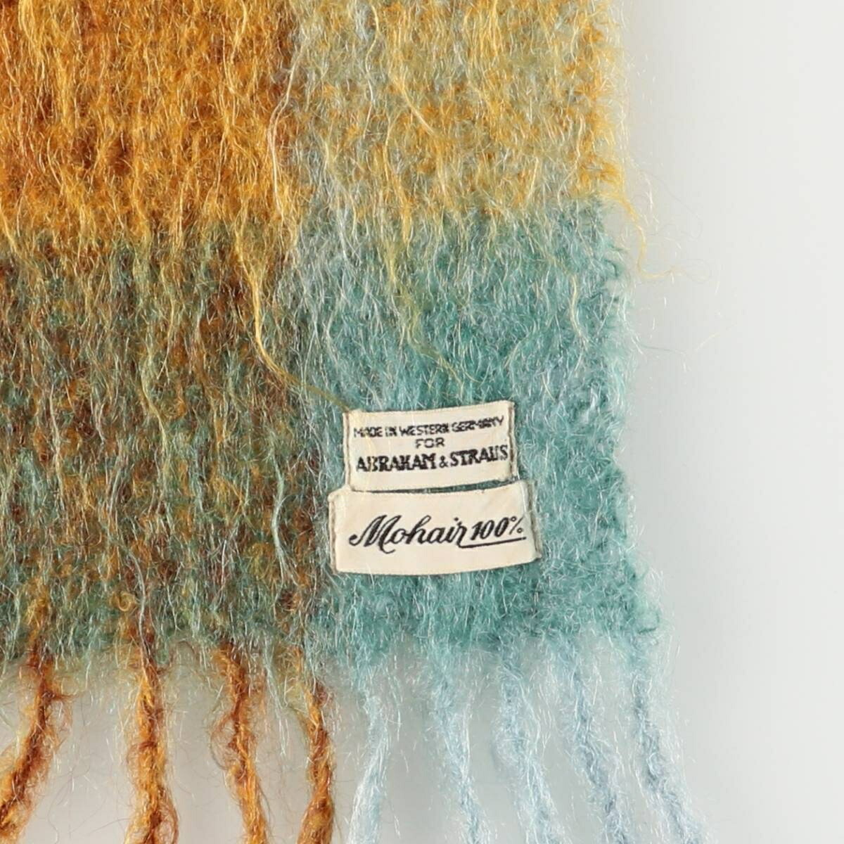 古着 60～70年代 チェック柄 モヘアマフラー 西ドイツ製 ヴィンテージ