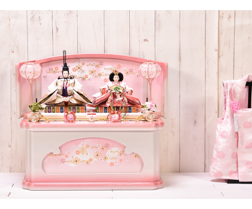 雛人形 ひな人形 おしゃれ 収納飾り「珠桜 みお」 間口60cm 雛人形