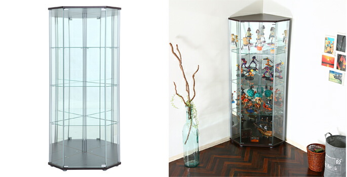 楽天市場】ガラスコレクションケース コーナータイプ 大型 背面ミラー