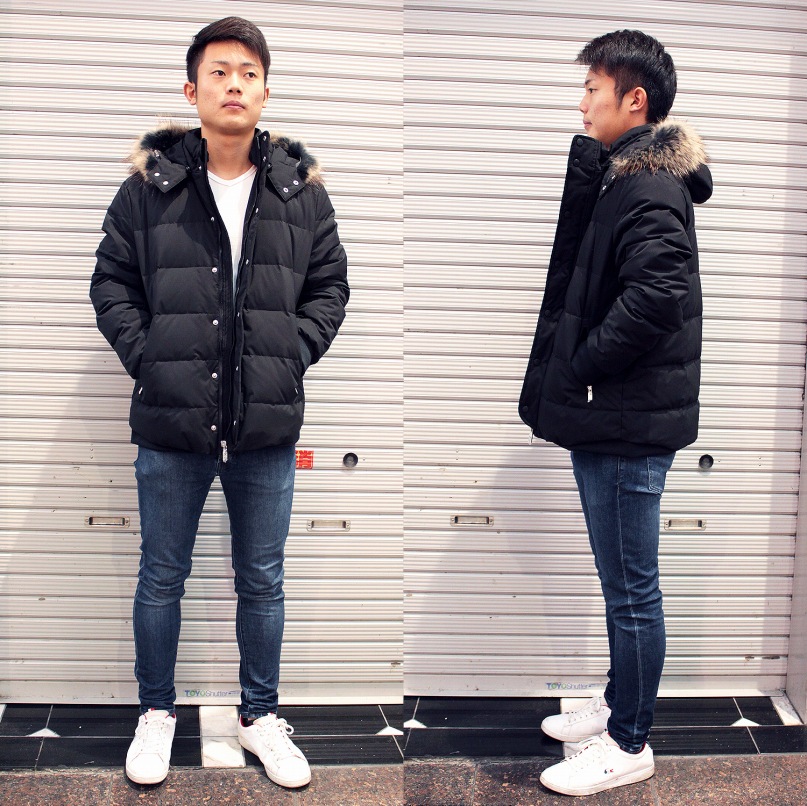 Jean-Louis Scherrer ダウンジャケット フード付き メンズ ブラック