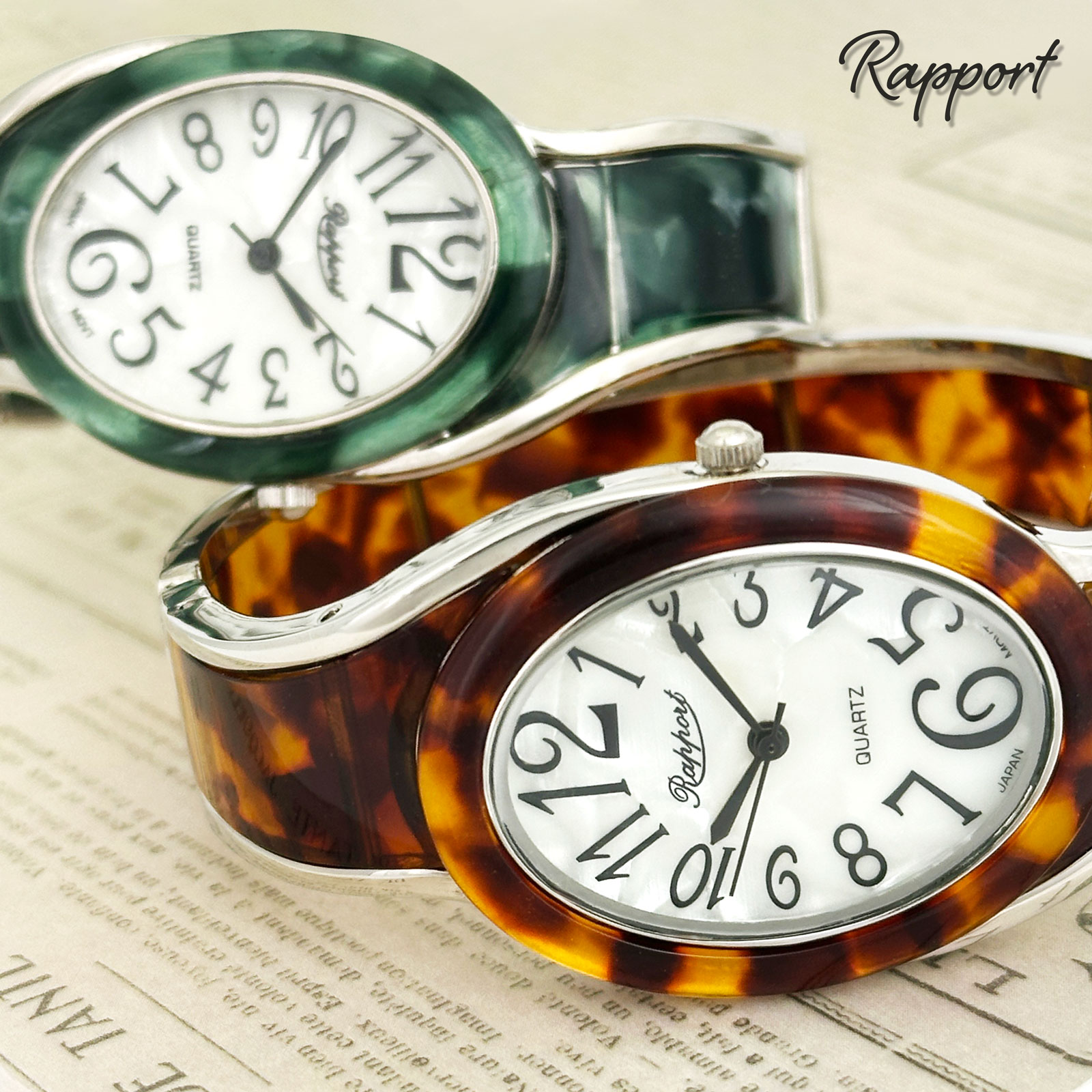 楽天市場】人気のオーバルバングルウォッチ 変型タイプ 腕時計