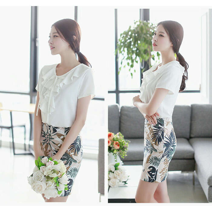 楽天市場】ブラウス レディース 白 シャツ 半袖 フリル ワイシャツ