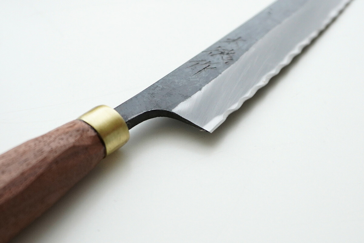 鍛冶職人 赤畠大徳 ｜ 黒打パン切り包丁 120mm