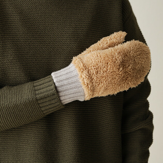 tet. (テト) ミトン WOMEN boa miton ピンク/ベージュ/ネイビー