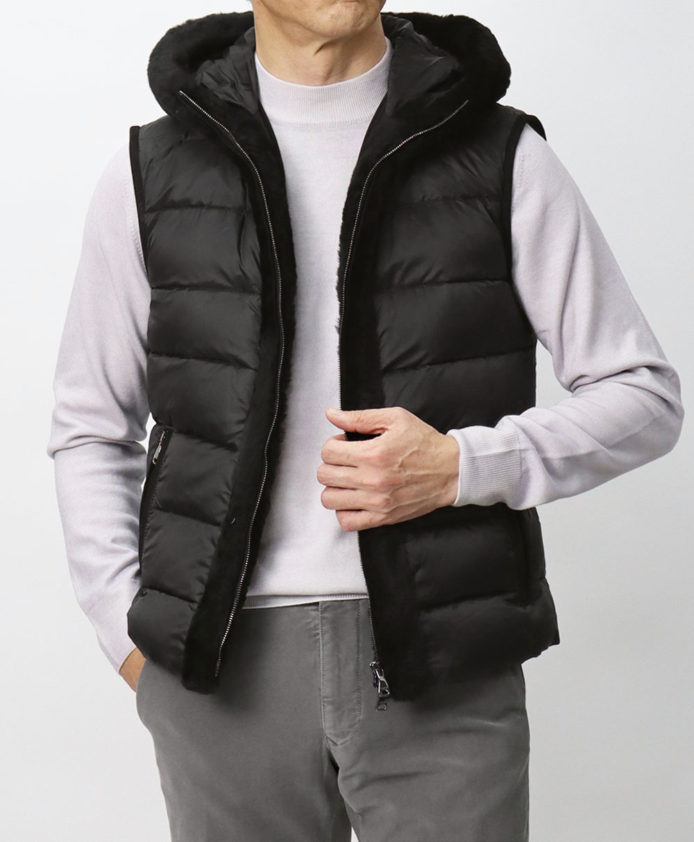 エンメティ / EMMETI / 切り替え ダウンベスト / ダウン × ムートン