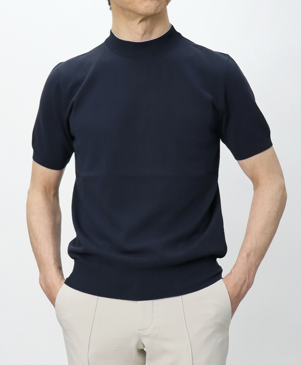 クルチアーニ / Cruciani / コットン / ハイゲージ / モックネック