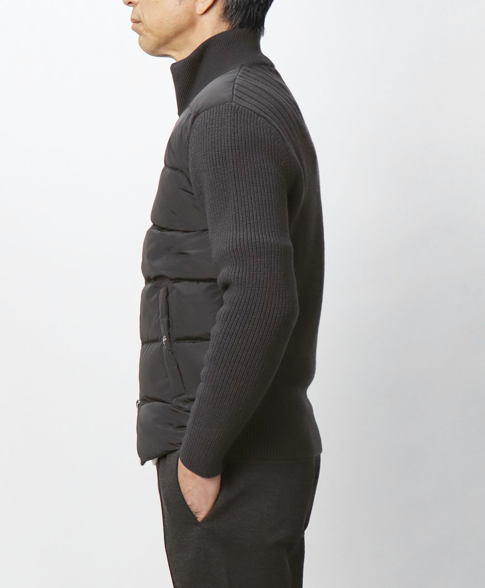 ヘルノ / HERNO / 5ゲージウールニット × ダウン 切り替え