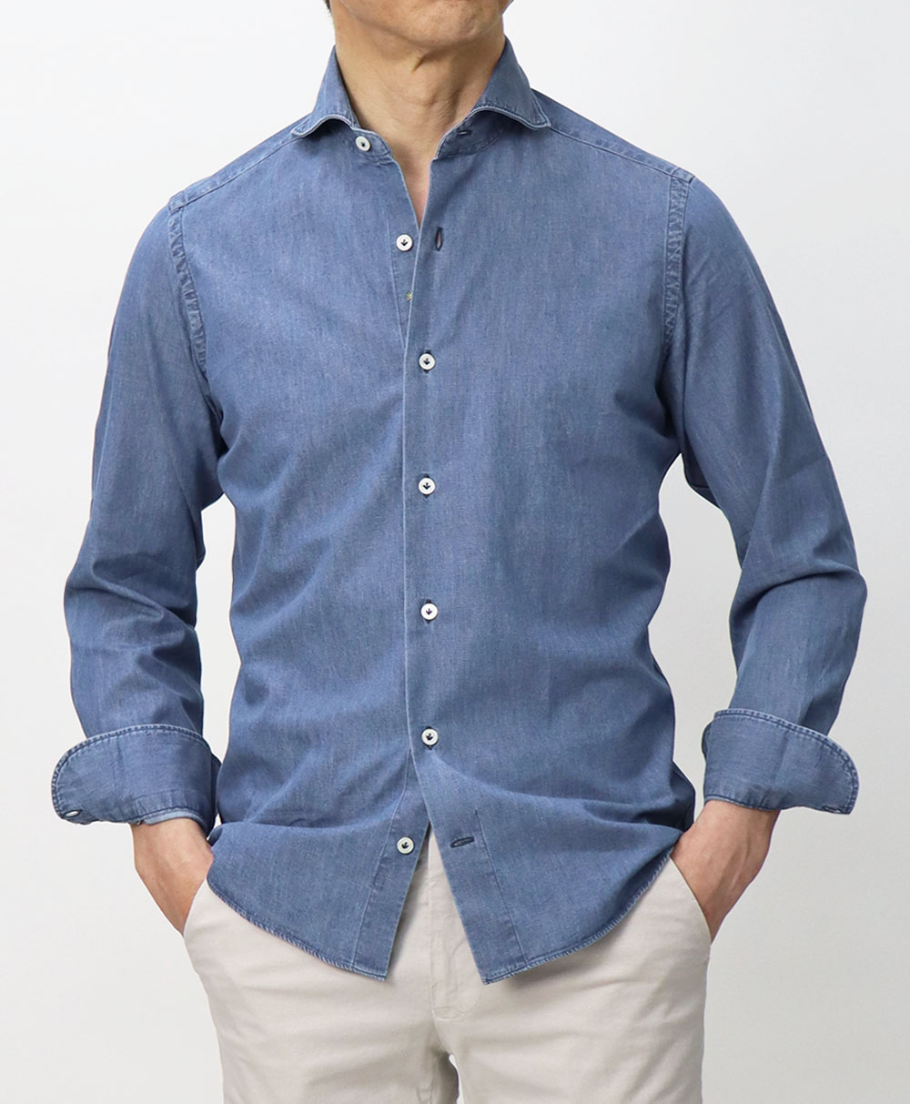 ジャンネット / GIANNETTO / カッタウェイ シャツ / コットン デニム