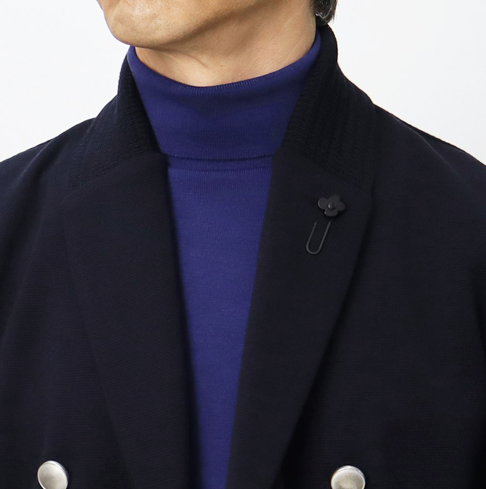 ラルディーニ / LARDINI / ダブル ニット ジャケット / ショールカラー