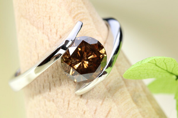 楽天市場】ブラウン ダイヤモンド リング/指輪 1.562カラット プラチナ