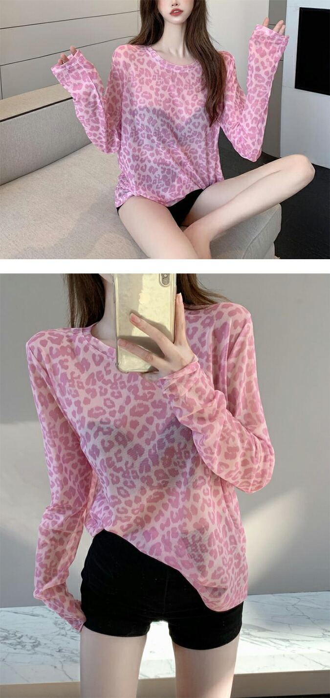 楽天市場】1A22【送料無料】レオパード柄 シースル— レディース ヒョウ