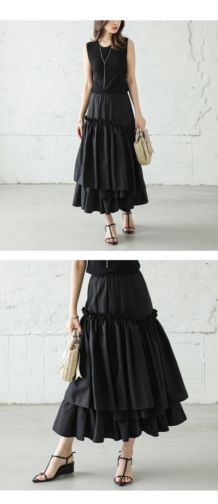 楽天市場】【半額クーポン対象】ティアードスカート アシンメトリー