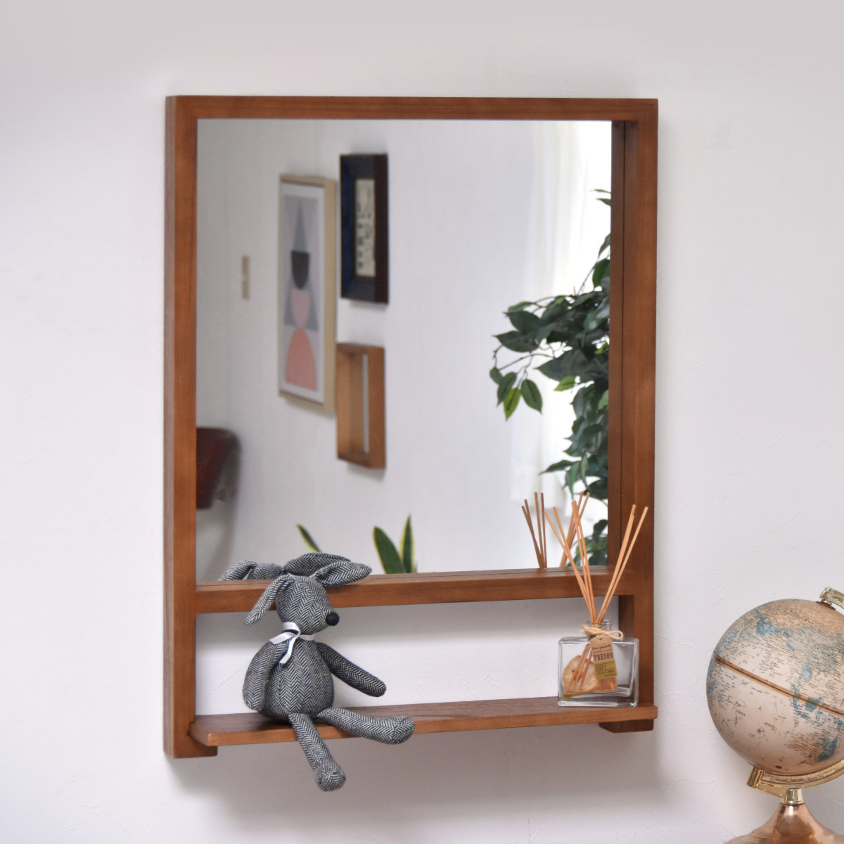 楽天市場】ウォールミラー 44.5×52.5cm ヴィンテージ 古木材