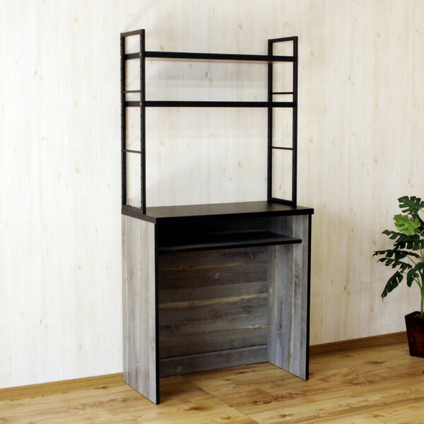 楽天市場】カップボード 古木調 オープンタイプ スチールフレーム 幅