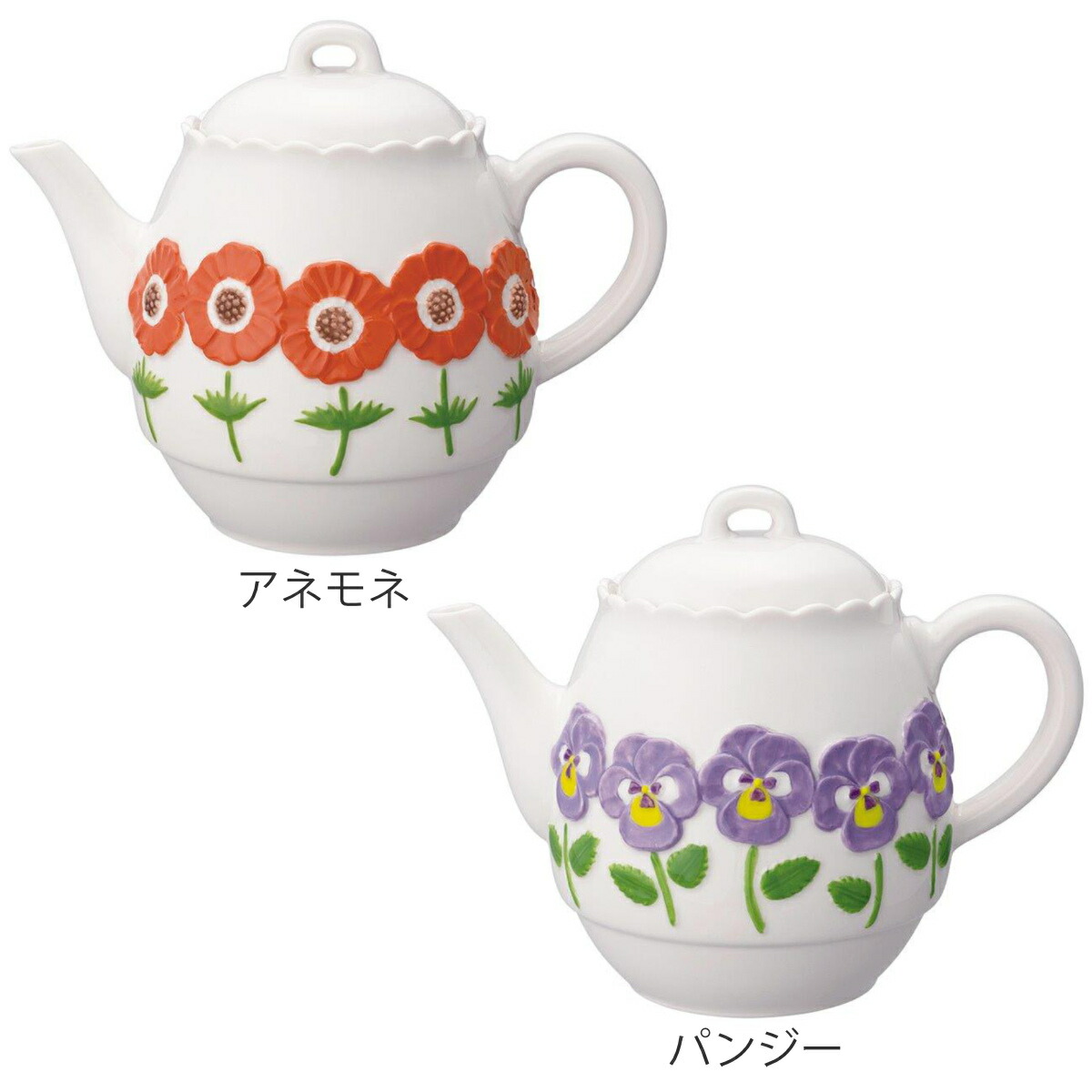 楽天市場】ティーポット 600ml お花ティーポット 陶器 （ 紅茶ポット