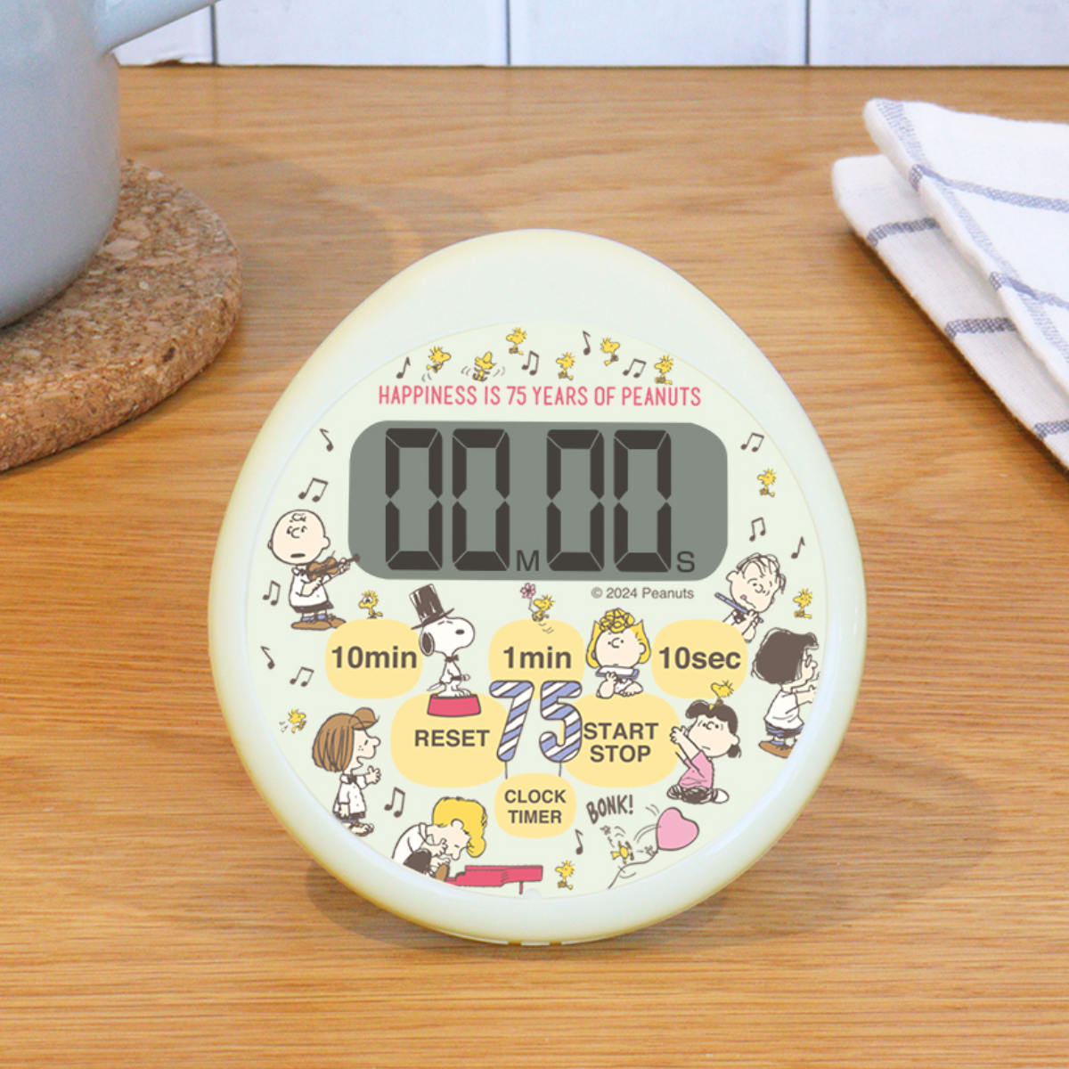 楽天市場】キッチンタイマー PEANUT 75周年限定モデル 防水 時計付き