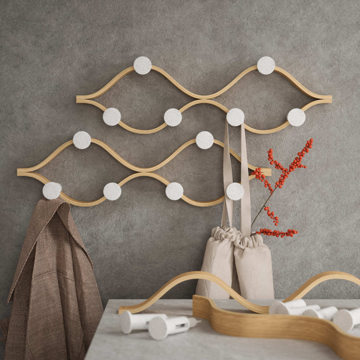 楽天市場】棚 壁 モンタージュ フック 6個付き 幅51×奥行6×高さ15cm