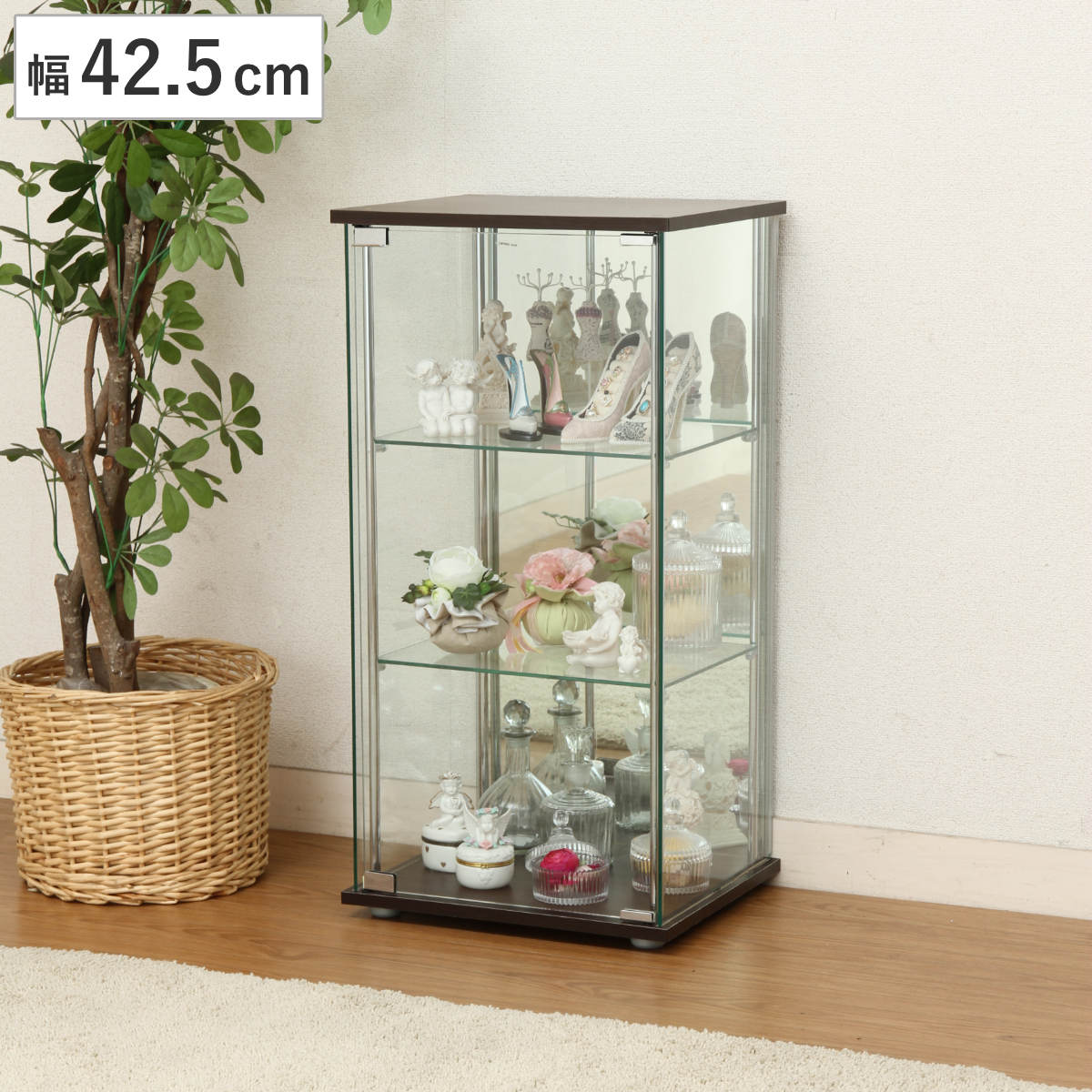 楽天市場】ショーケース 幅42.5cm 3段 背面ミラー コレクションケース