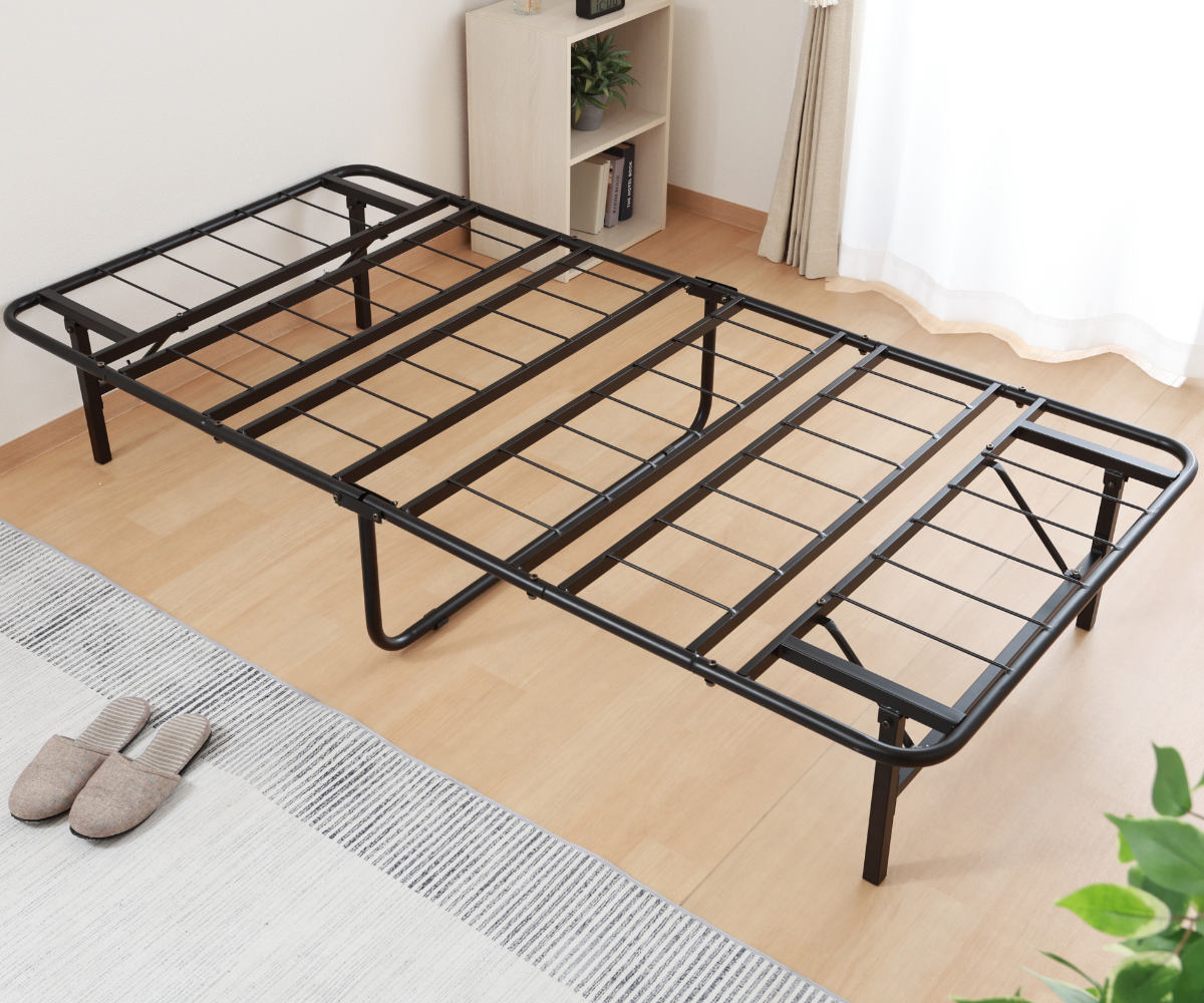 楽天市場】パイプベッド シングル スチール 折りたたみ 工具不要
