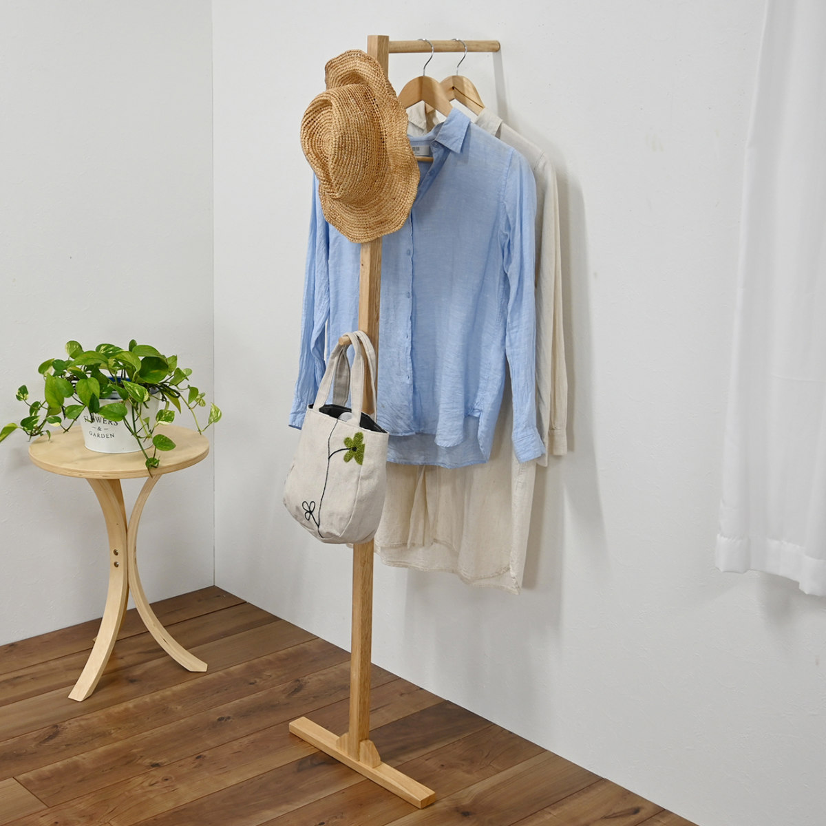 楽天市場】ハンガーラック スタンド型 幅40cm 木製 （ ハンガー ラック