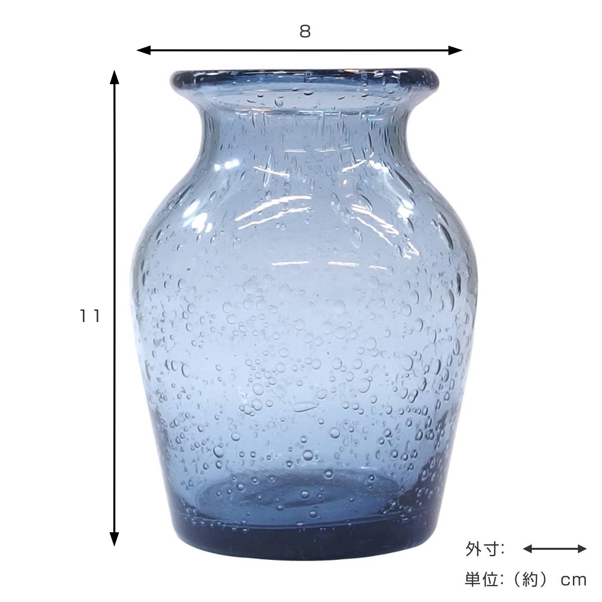 楽天市場】花瓶 手吹きバブルガラスフラワーベース ポット ガラス