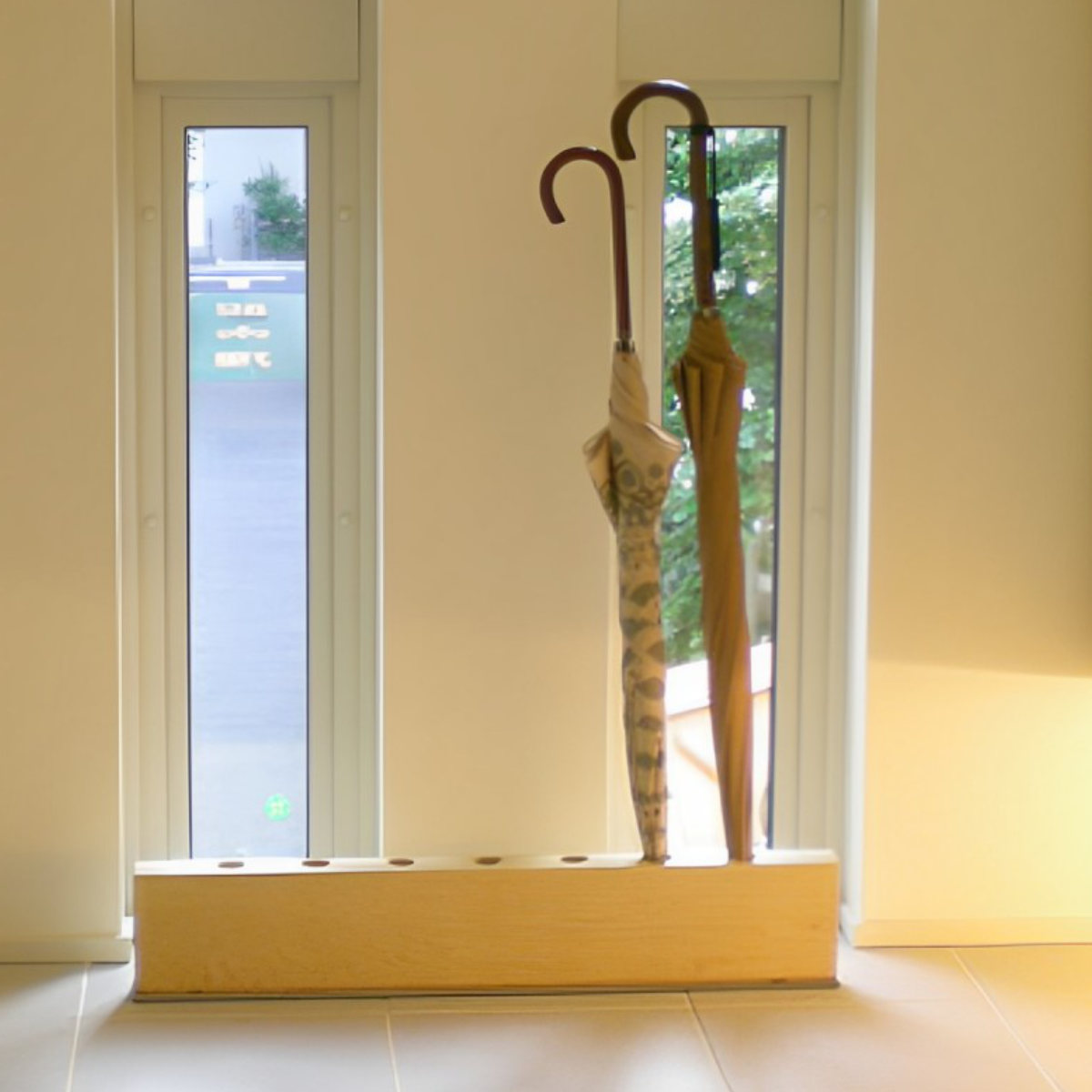 楽天市場】傘立て SOLID 7穴タイプ 天然木 ステンレス （ アンブレラ