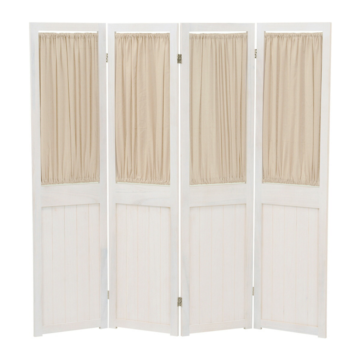 楽天市場】パーテーション 4連 衝立 カーテン付 天然木 フレンチ