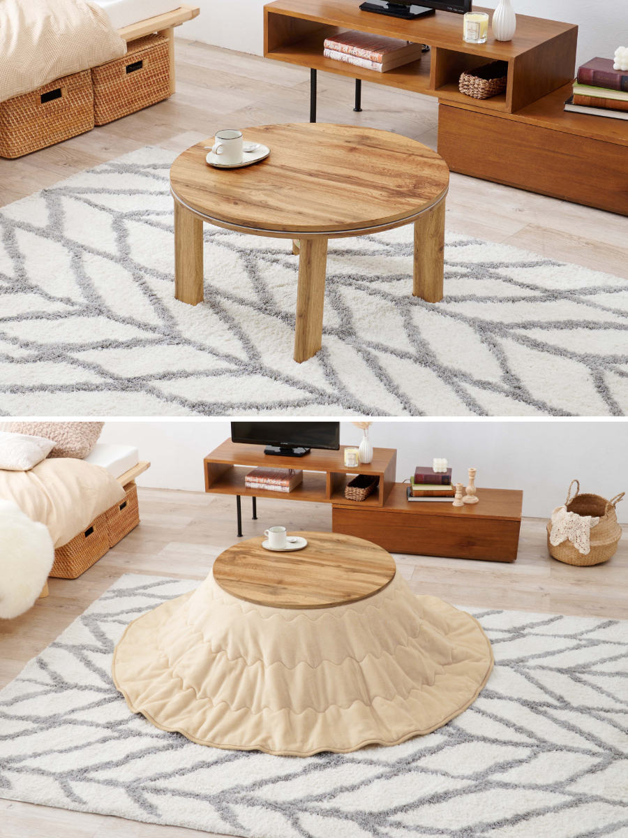 楽天市場】こたつ 円形 幅68cm 木目調 リバーシブル天板 （ 送料無料