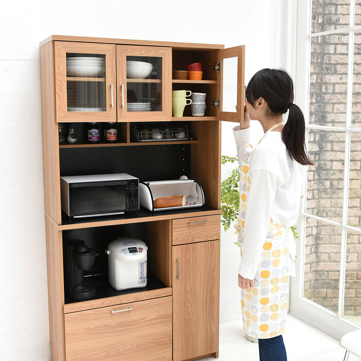 楽天市場】レンジ台 幅90cm キッチンラック 食器棚 北欧風 Keittio