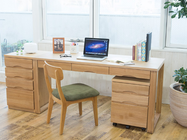 楽天市場】ワークデスク 学習机 幅150cm×奥行59cm タモデスク 引き出し