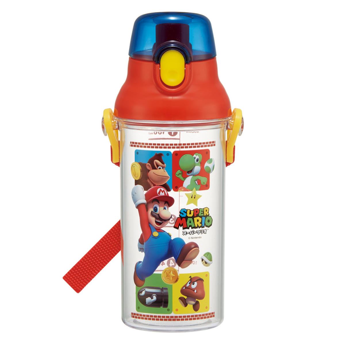 楽天市場】水筒 480ml 健康クリアマーカーボトル マリオ 23 （ 食洗機