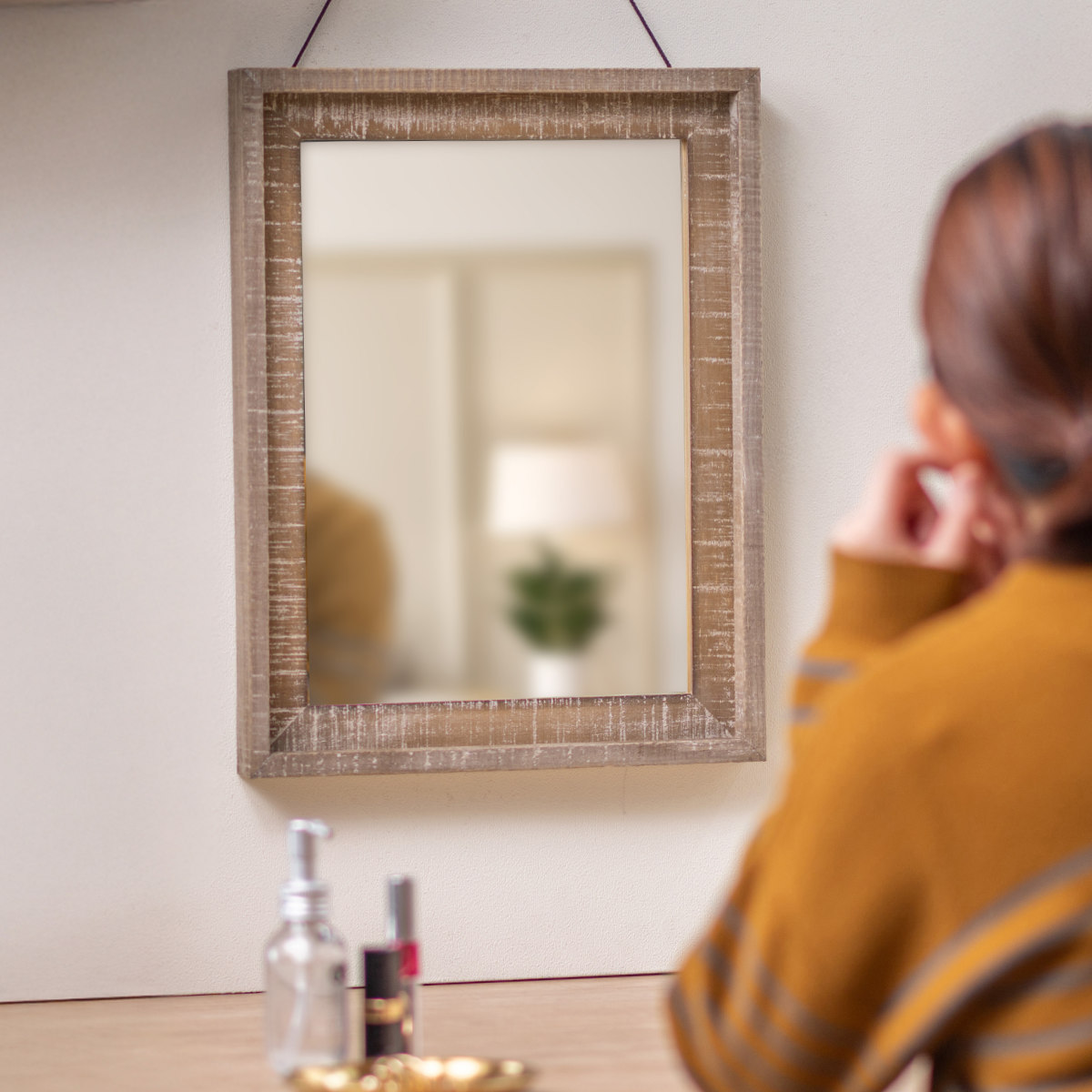 楽天市場】ウォールミラー 44.5×52.5cm ヴィンテージ 古木材