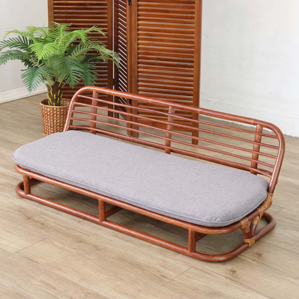 楽天市場】籐 ローソファ 2人掛け クッション付 ラタン家具 幅120cm