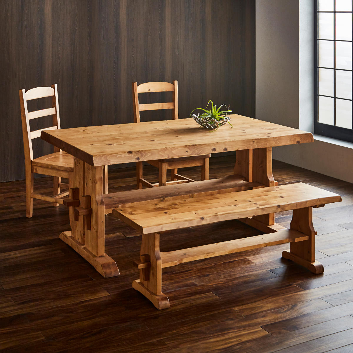 楽天市場】ダイニングテーブル 4人掛け 天然木 高強度 カントリー調 幅