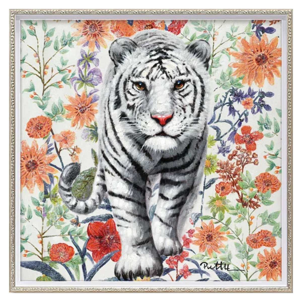 楽天市場】アートパネル オイルペイントアート 『ジャングルの花園