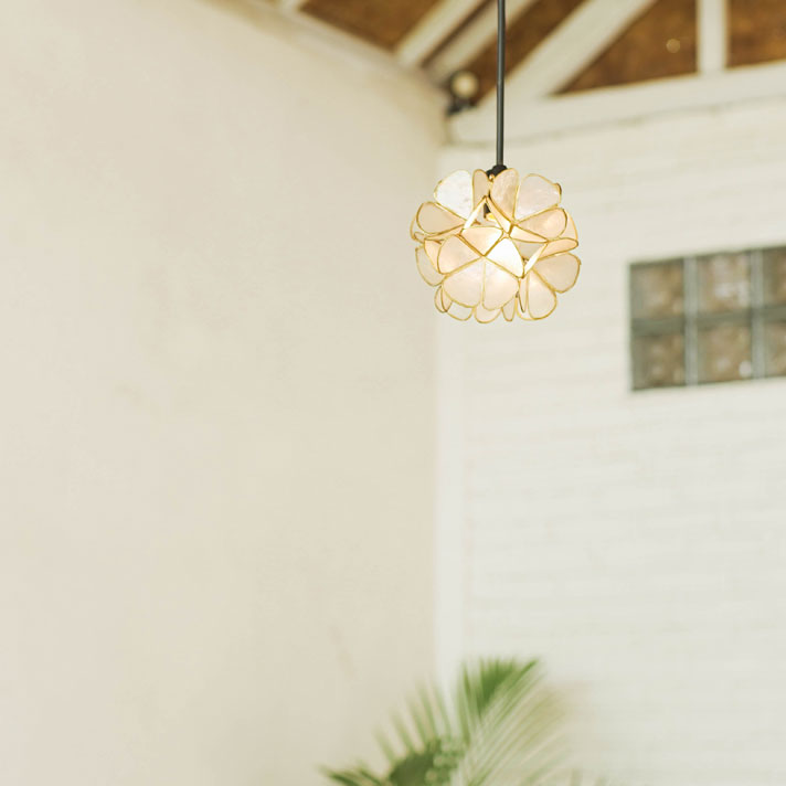 カピス フランジパニ ハンギングランプ カピス貝 天吊り ペンダント