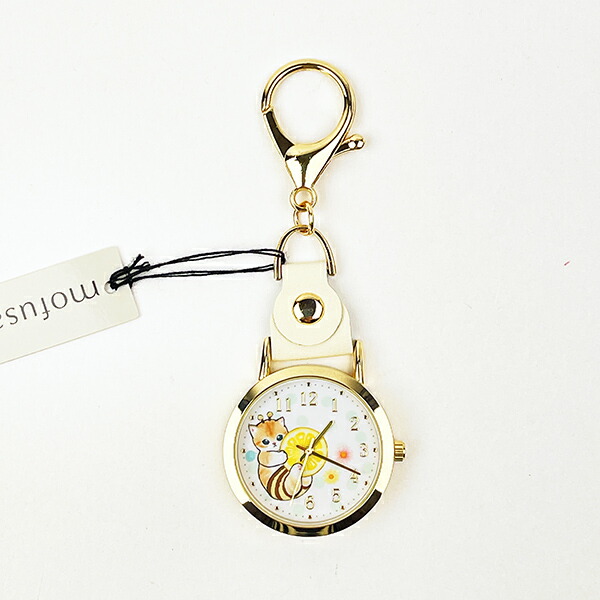 モフサンド 水彩ドットキーチェーンウォッチ はちにゃん 時計