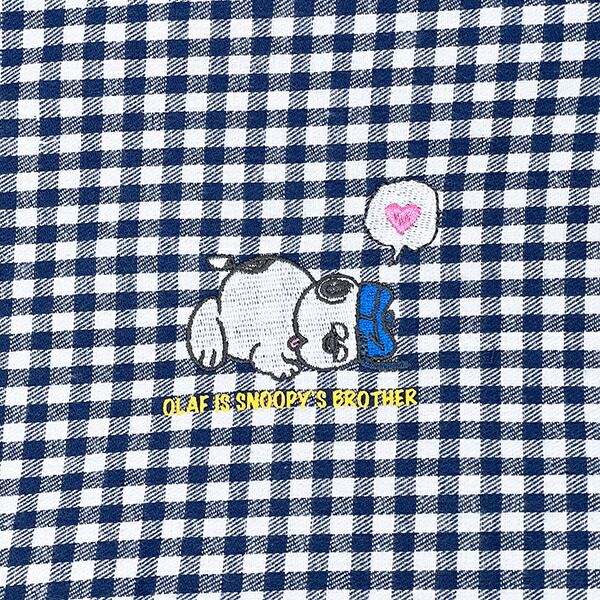 スヌーピー オラフ 巾着 ネイビーチェック SNOOPY