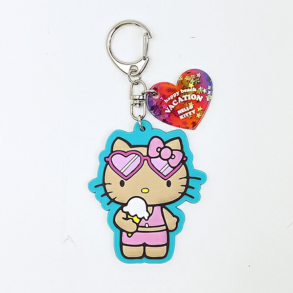 サンリオ 日焼け キティ キーリング ミント キーホルダー Sanrio