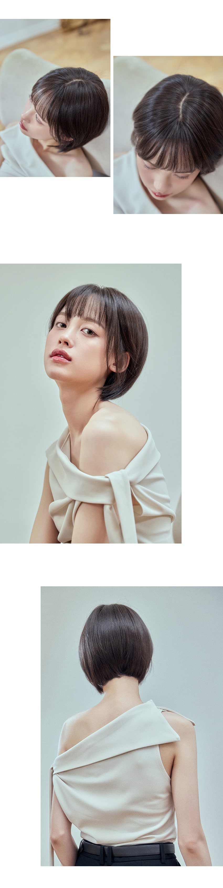 総手植えフルウィッグ) ボブカットジェリー（モースト原糸）