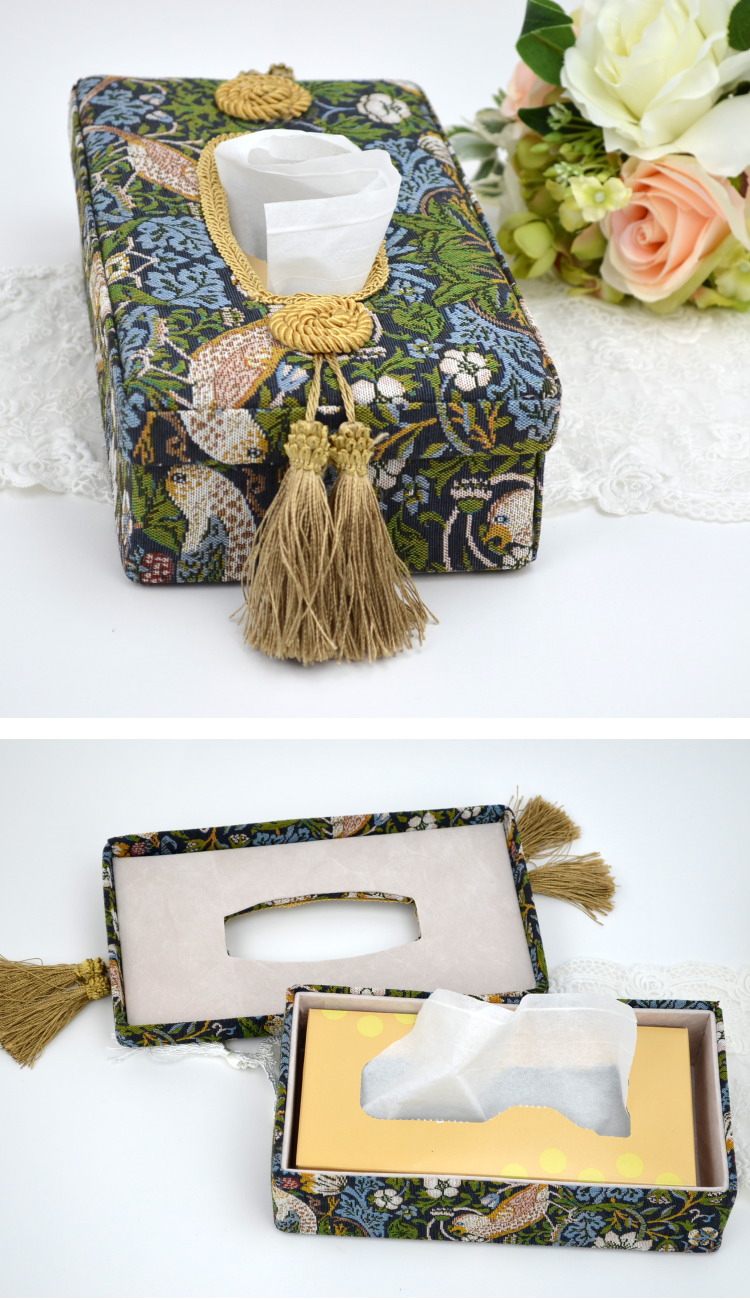 楽天市場】ティッシュボックスケース バード&ストロベリー アクア