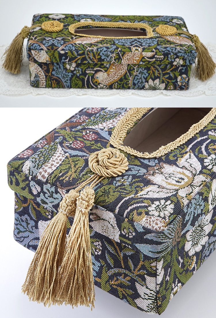 楽天市場】ティッシュボックスケース バード&ストロベリー アクア