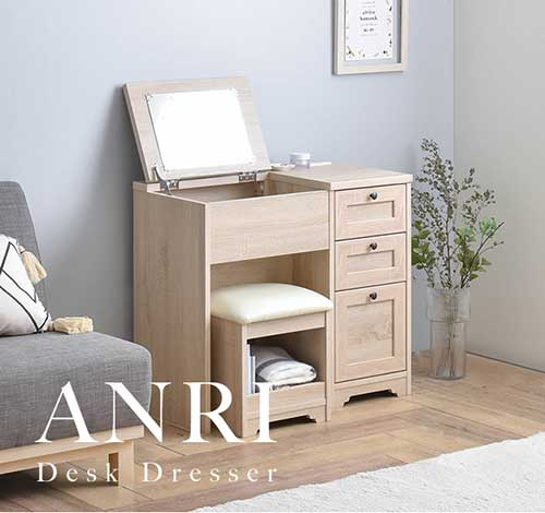 楽天市場】ドレッサー デスク テーブル 化粧台 コスメ台 鏡台 PCデスク