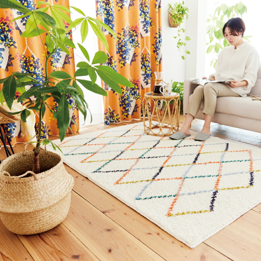 楽天市場】ラグ カーペット 130×185cm 北欧 リビング インテリア