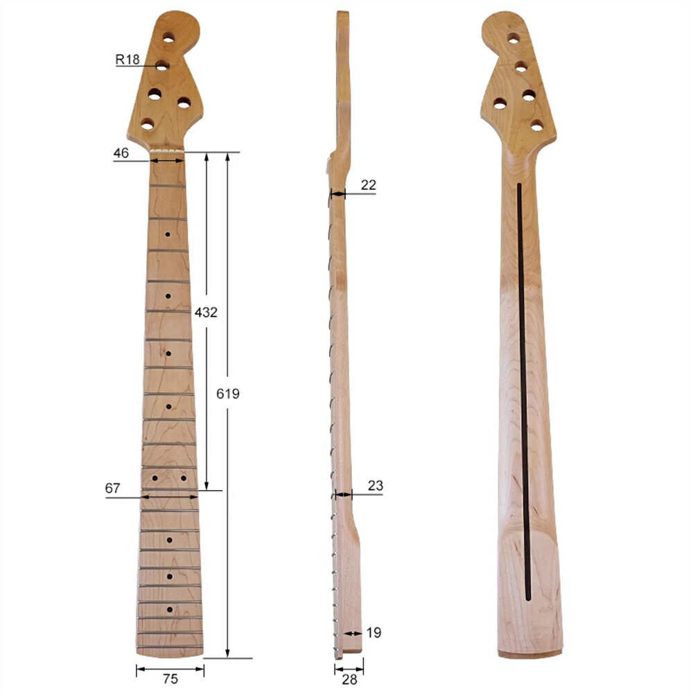 楽天市場】エレキベースネック ベースネック ベース用交換ネック 21