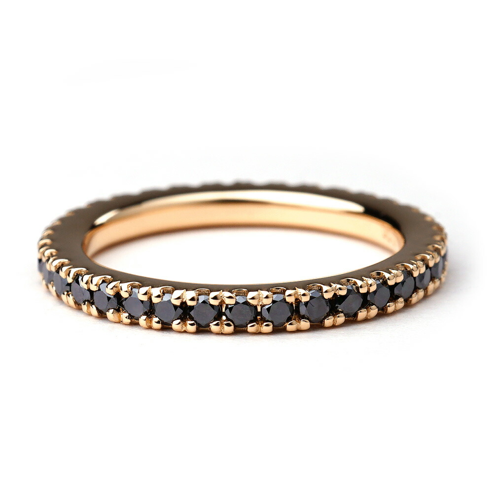 楽天市場】K18 ブラックダイヤモンド フルエタニティ リング 0.5ct