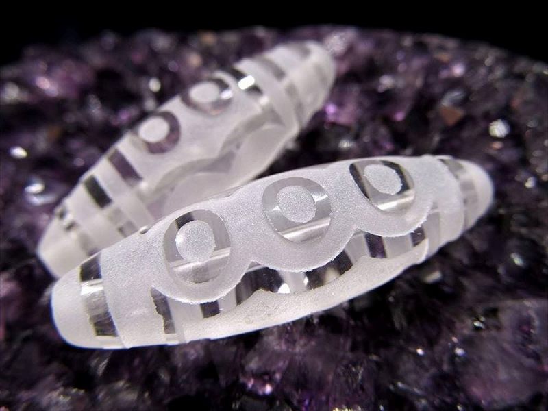 水晶天珠 五眼天珠 ごがんてんじゅ 最大長さ約33mm-38mm前後 1個売り